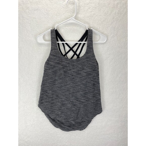 Lululemon Tank Womens 6 Gray Slay The Studio Workout Tank Gym Sports Bra - Picture 1 of 7